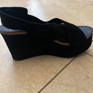 Pedro Garcia Suede Slingback Platform Sandals